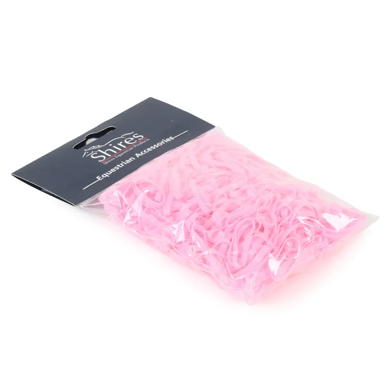 Shires EZI-GROOM Silicone Plaiting Bands - Pink-1