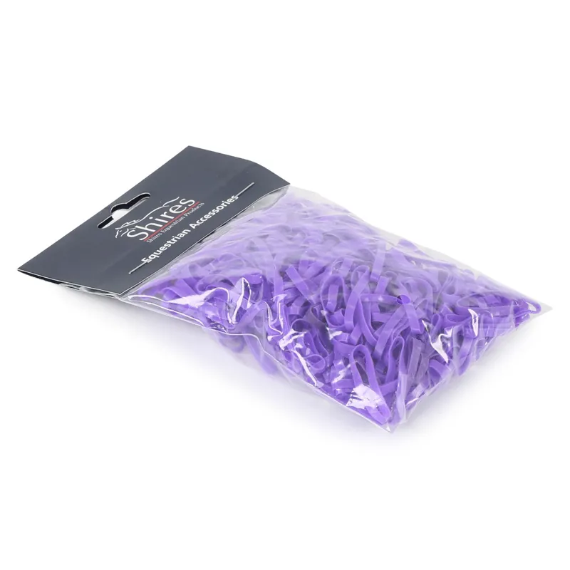 Shires EZI-GROOM Silicone Plaiting Bands - Purple-1