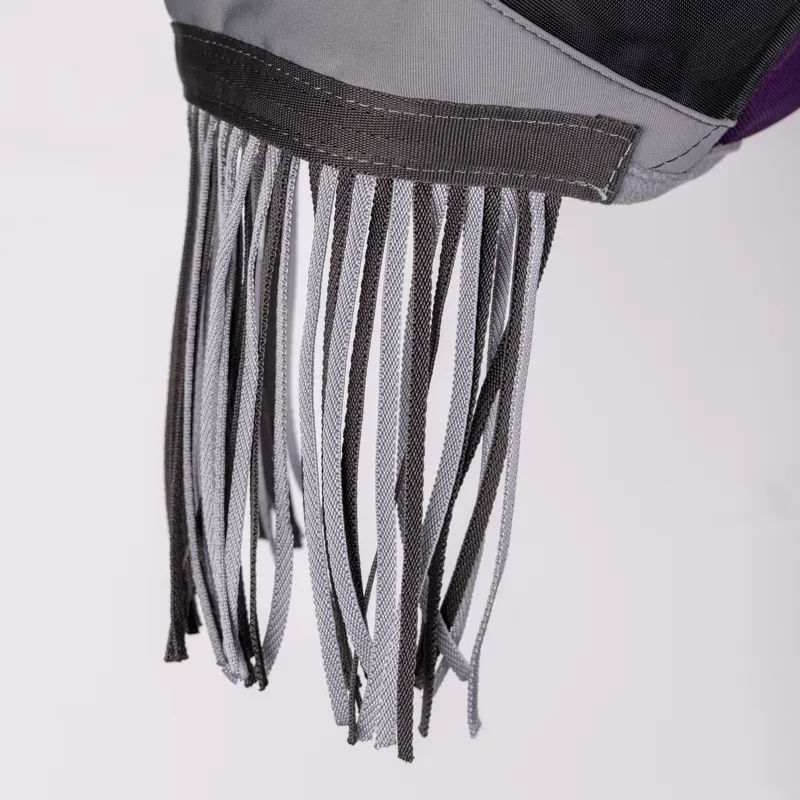 Shires FlyGuard Pro Deluxe Fly Mask with Nose Fringe - Purple-2
