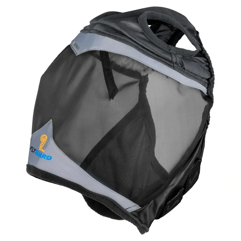 Shires FlyGuard Pro Fine Mesh Fly Mask with Ear Holes - Jet-1