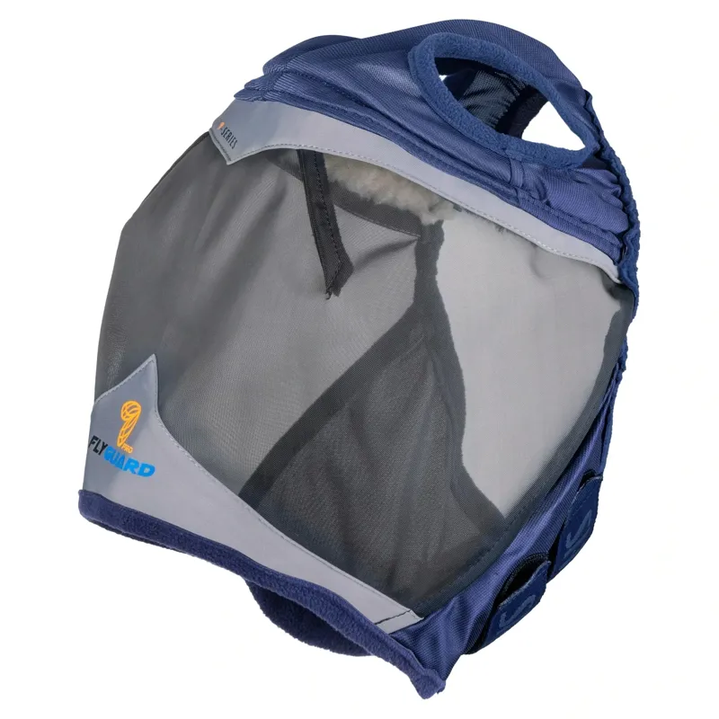 Shires FlyGuard Pro Fine Mesh Fly Mask with Ear Holes - Navy-1