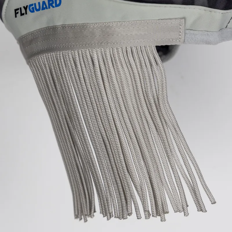 Shires FlyGuard Pro Fine Mesh Fly Mask with Ears and Fringe - Black-6