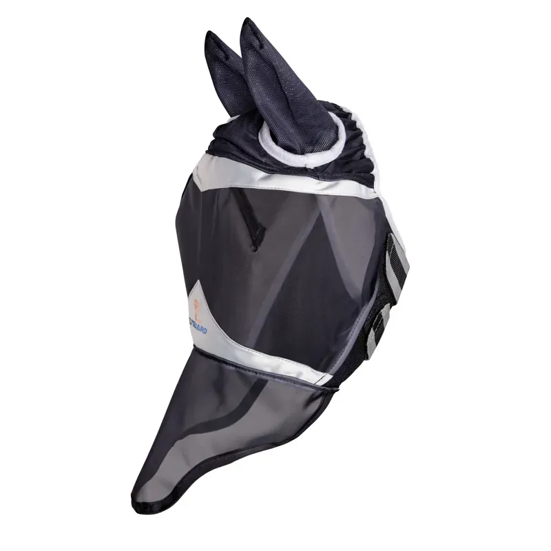Shires FlyGuard Pro Fine Mesh Fly Mask With Ears and Nose - Black-1