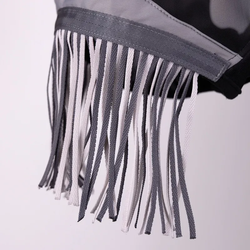 Shires FlyGuard Pro Fine Mesh Fly Mask with Ears and Fringe - Jet-5