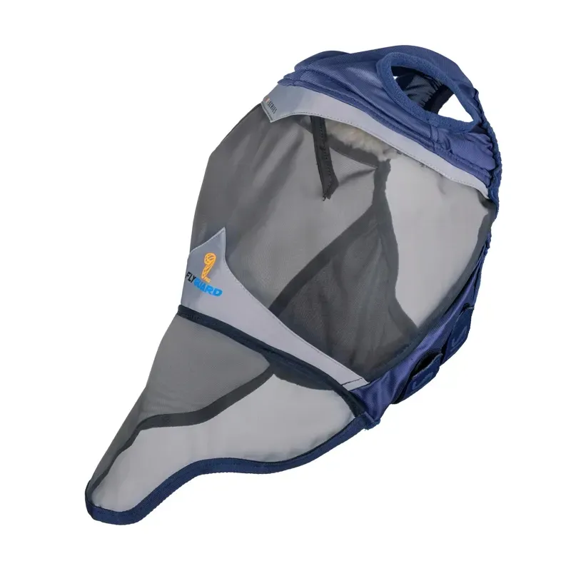 Shires FlyGuard Pro Fine Mesh Fly Mask with Nose - Navy-1