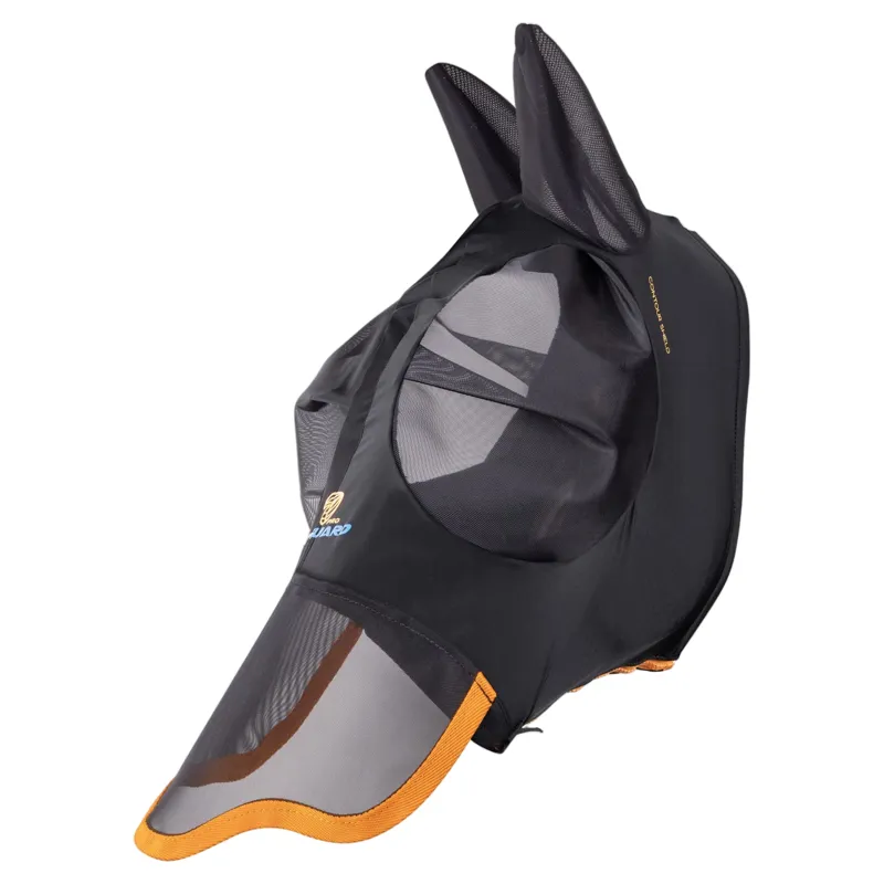 Shires FlyGuard Pro Stretch Fly Mask with Ears and Nose - Jet-1