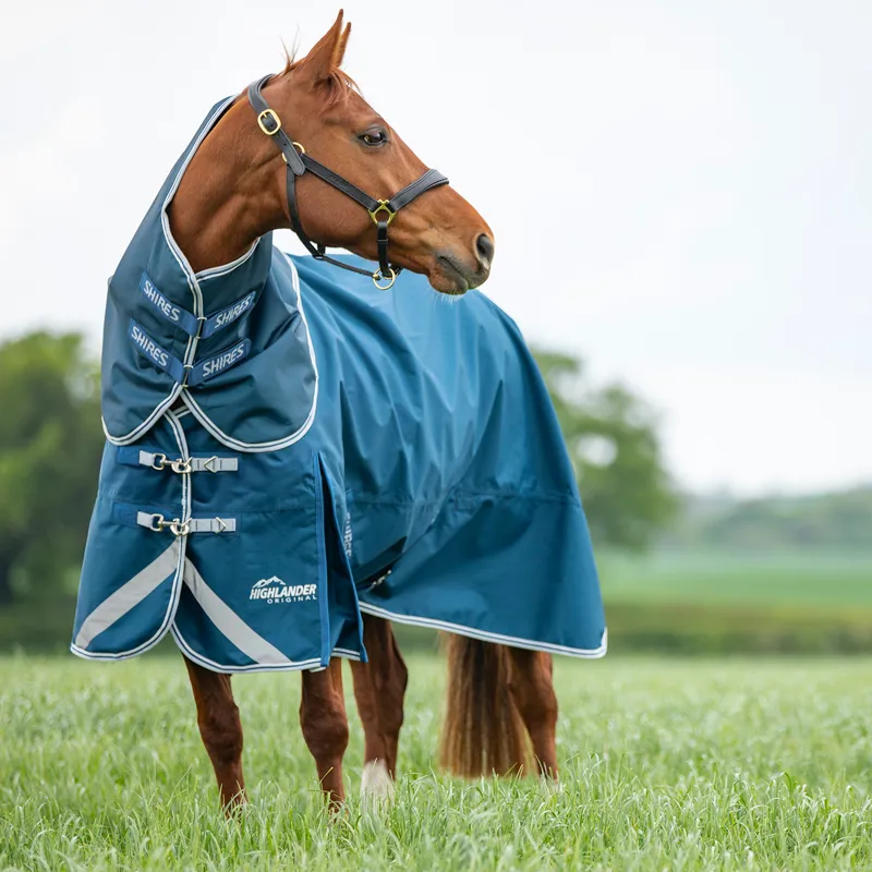 Shires Highlander Original 50g Detach-A-Neck Turnout Rug - Ocean-1