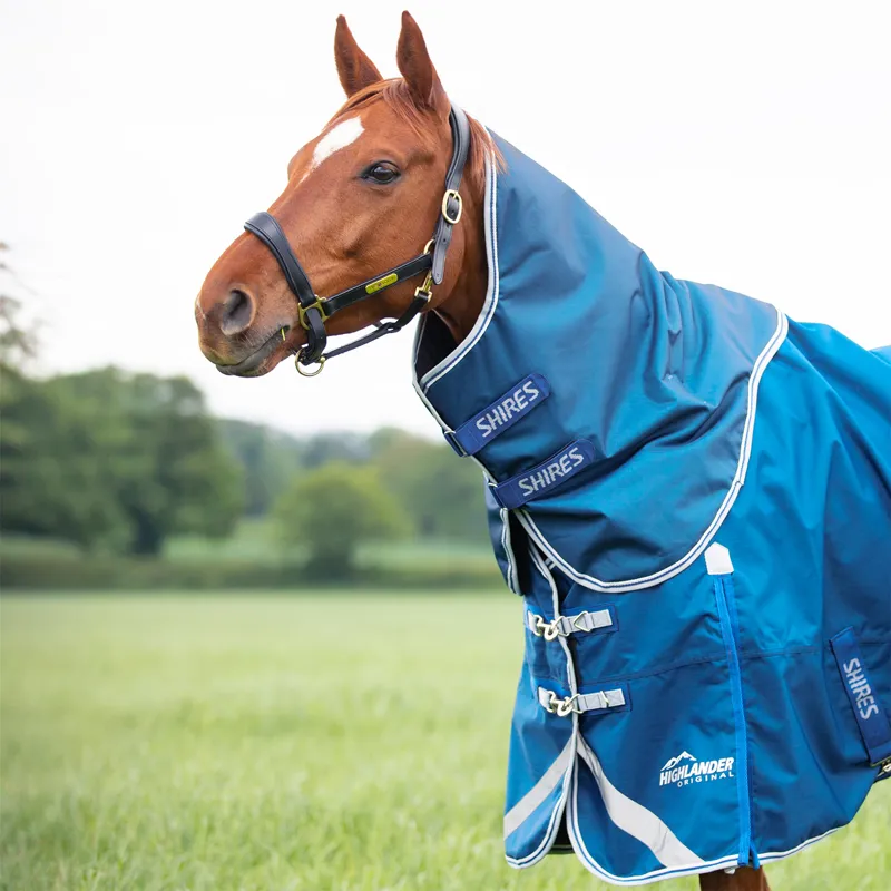 Shires Highlander Original 200g Detach-A-Neck Turnout Rug - Blue-1