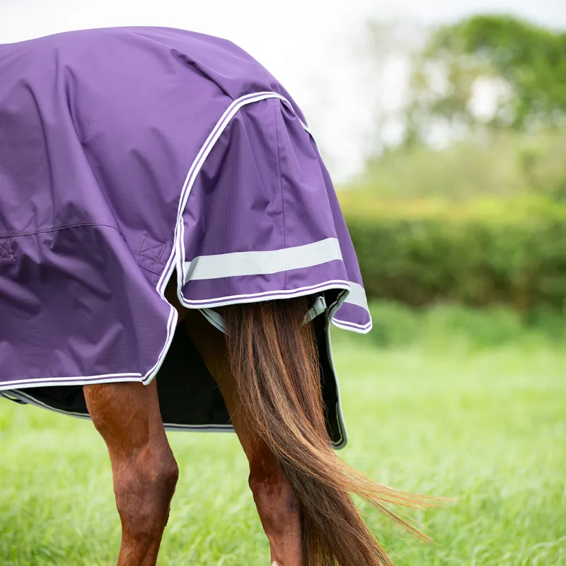 Shires Highlander Original 100g Detach-A-Neck Turnout Rug - Plum-2