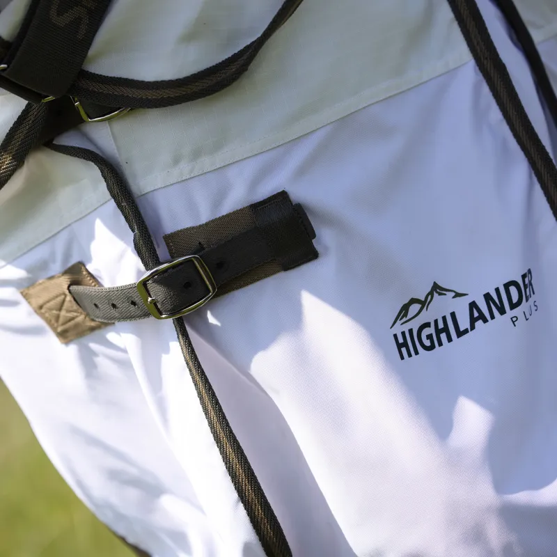 Shires Highlander Plus Sun Shade Combo Neck Fly Rug - White-1