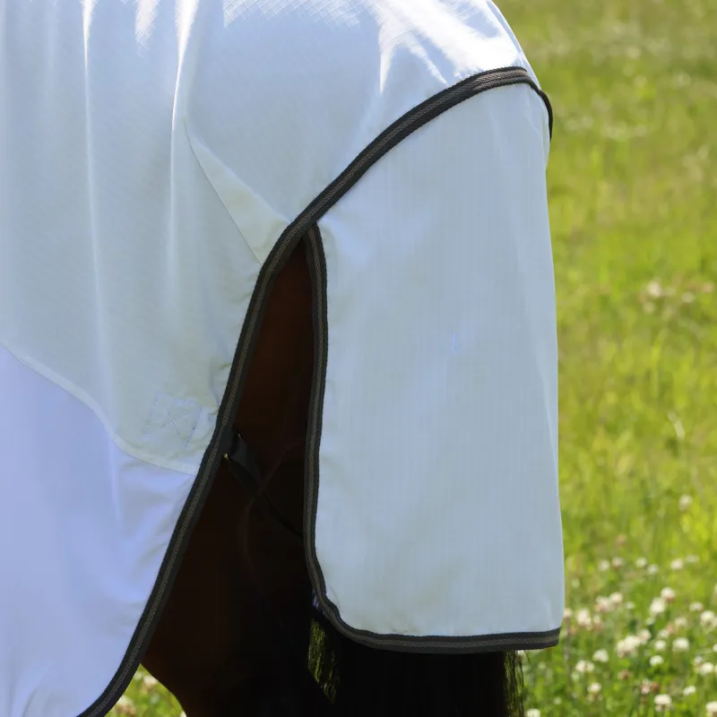 Shires Highlander Plus Sun Shade Combo Neck Fly Rug - White-3