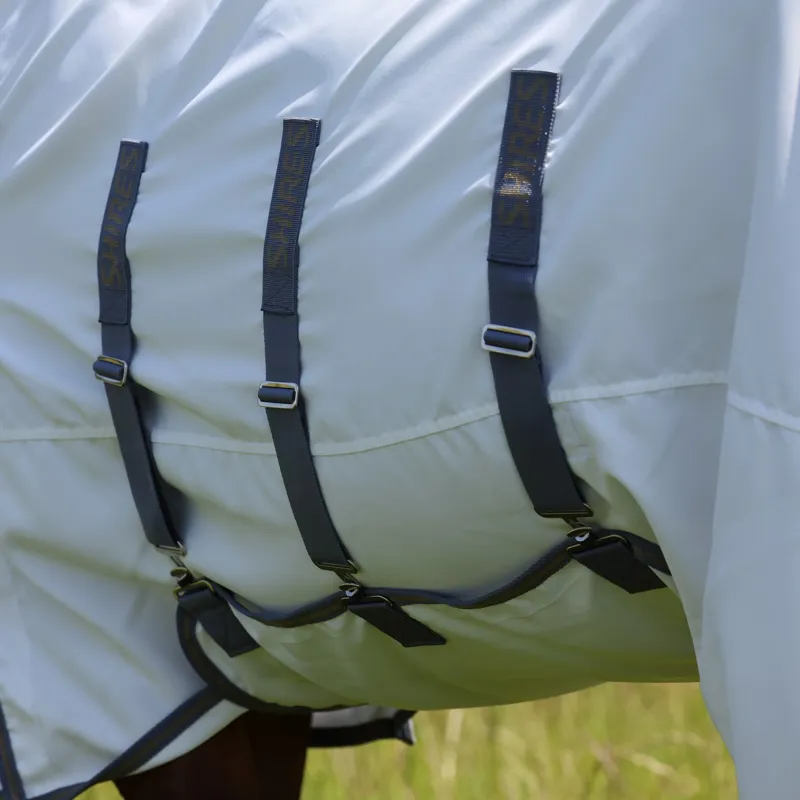 Shires Highlander Plus Sweet-Itch Combo Fly Rug - White and Air Force Blue-3
