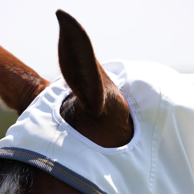 Shires Highlander Plus Sweet-Itch Combo Fly Rug - White and Air Force Blue-6