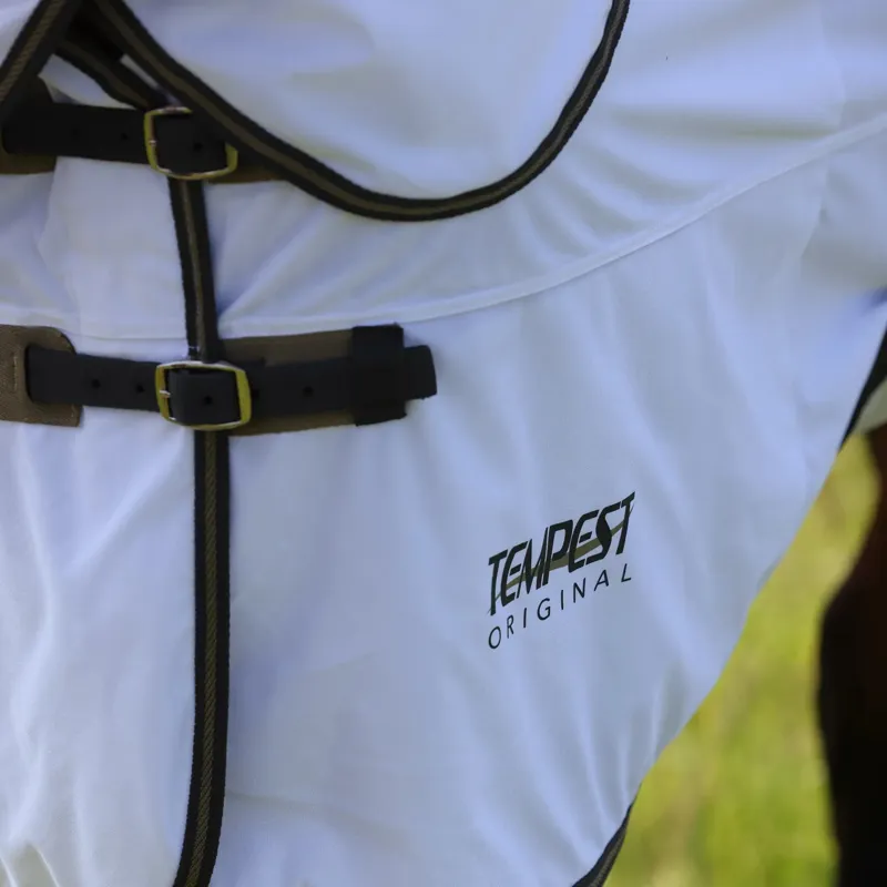 Shires Tempest Original Detachable Neck Fly Rug - White/Grey-1