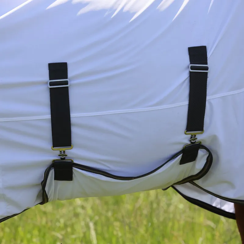 Shires Tempest Original Detachable Neck Fly Rug - White/Grey-3