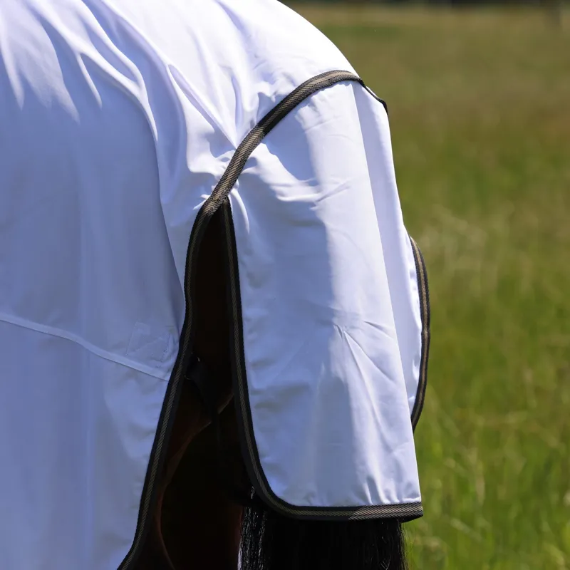 Shires Tempest Original Detachable Neck Fly Rug - White/Grey-4