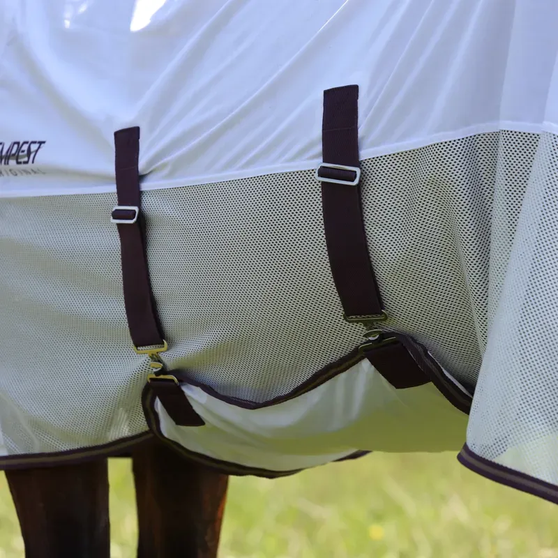 Shires Tempest Original Mesh Combo Neck Fly Rug - White-2
