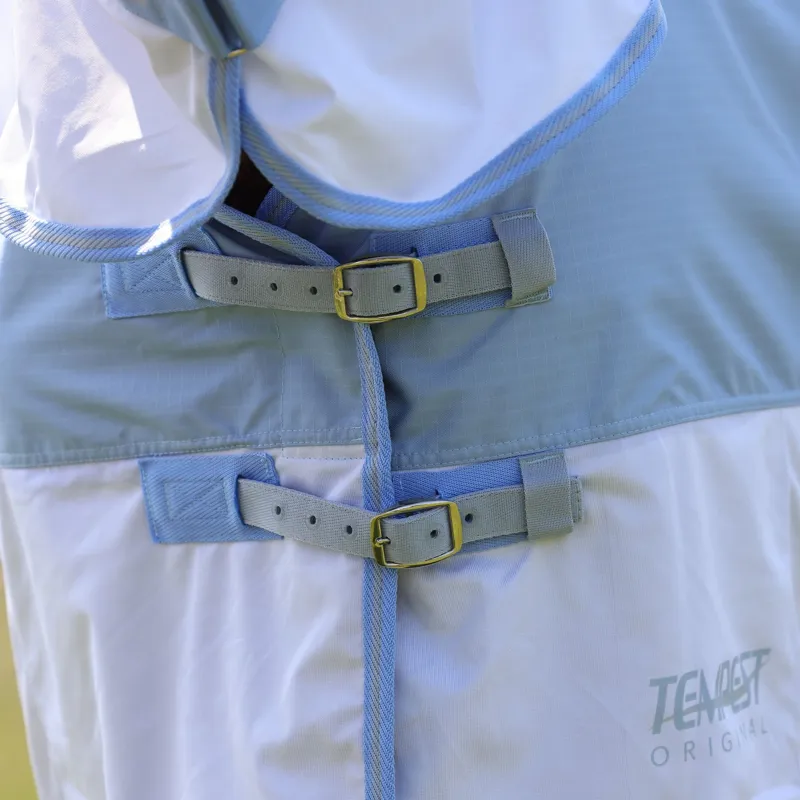 Shires Tempest Original Waterproof Combo Neck Fly Rug - Pale Blue-2