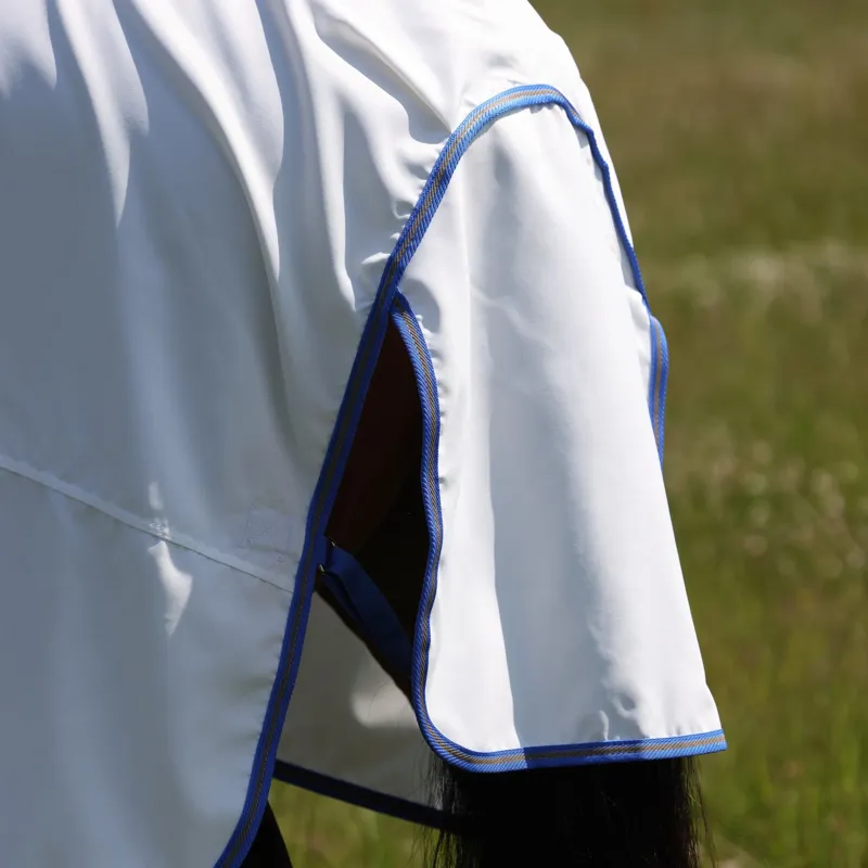 Shires Tempest Plus Sweet-Itch Combo Neck Fly Rug - White/Air Force-3