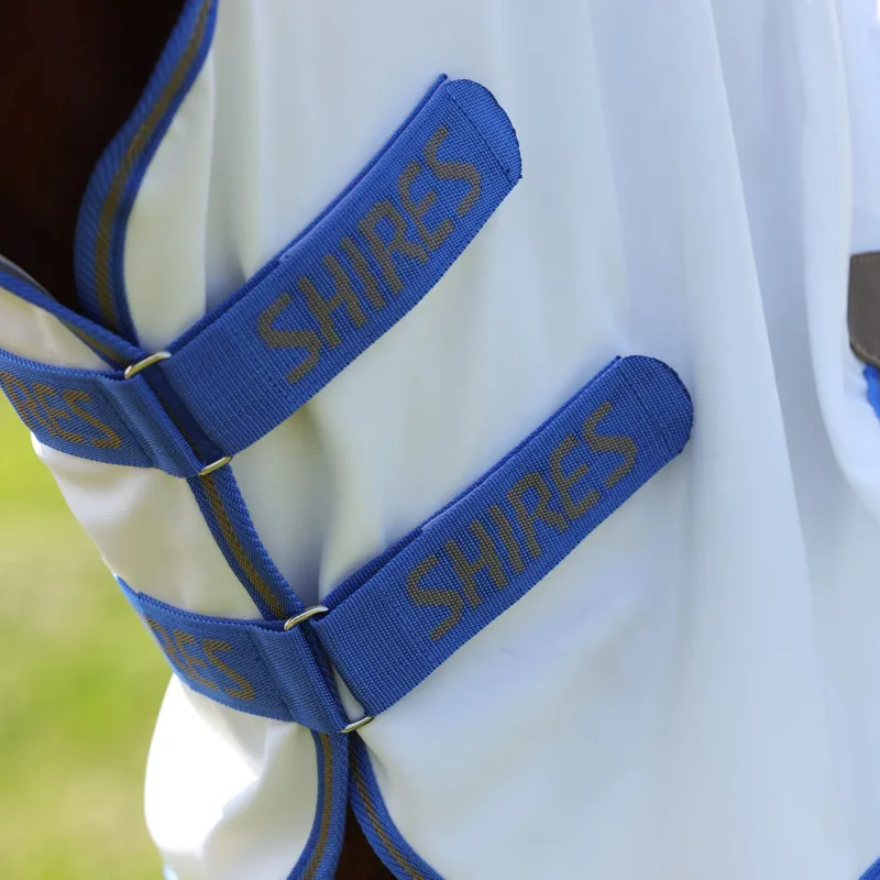 Shires Tempest Plus Sweet-Itch Combo Neck Fly Rug - White/Air Force-4