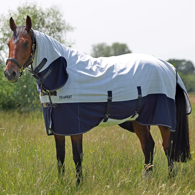 Shires Tempest Original Summer Shield with Mesh Combo Neck Rug - White