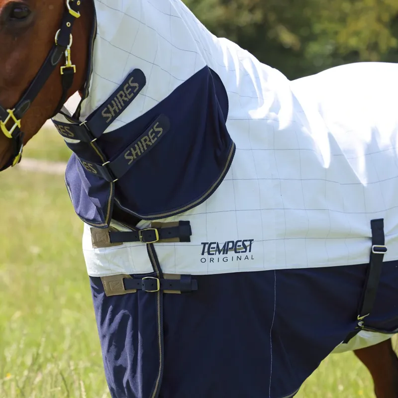 Shires Tempest Original Summer Shield with Mesh Combo Neck Rug - White-1