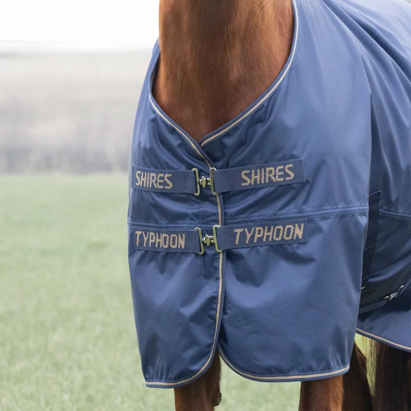 Shires Typhoon Lite Standard Neck 0g Turnout Rug - Navy-1