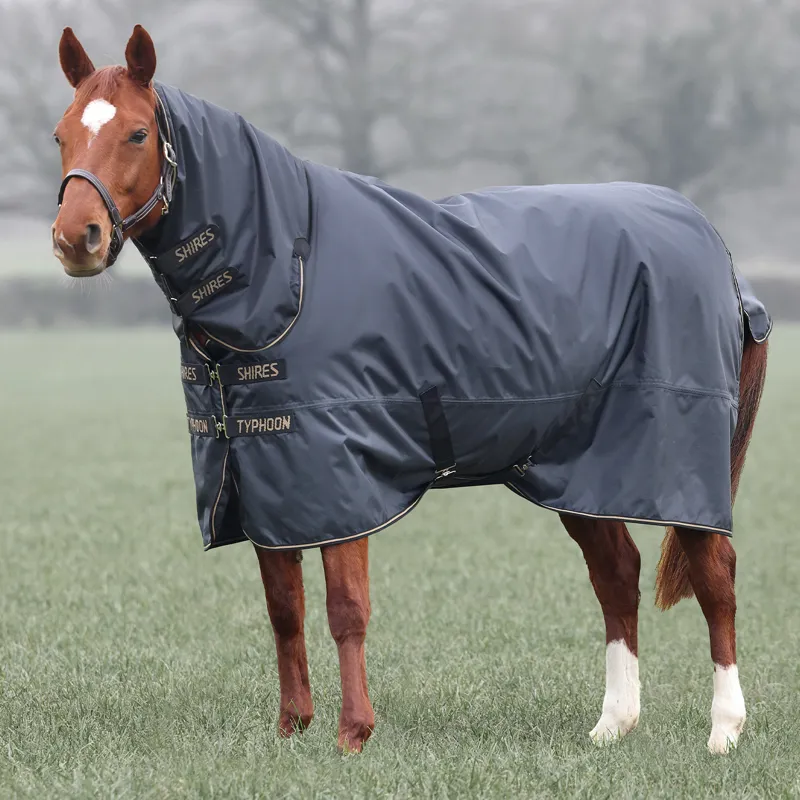 Shires Typhoon 50g Combo Neck Turnout Rug - Black-6