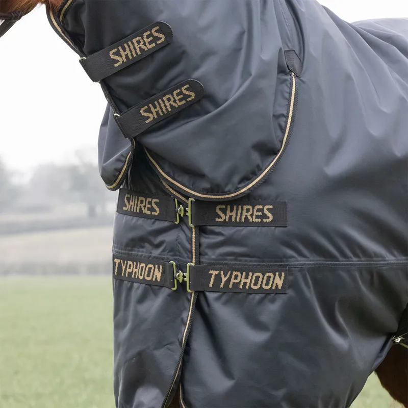 Shires Typhoon 50g Combo Neck Turnout Rug - Black-3