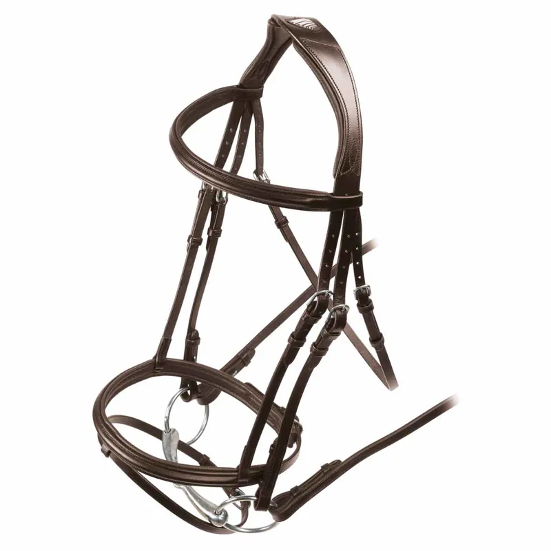 Velociti RAPIDA Padded Raised Flash Bridle with Reins - Havana