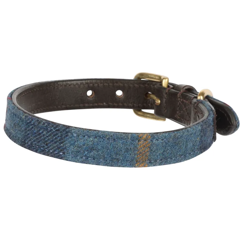 Digby and Fox Tweed Dog Collar - Navy-1