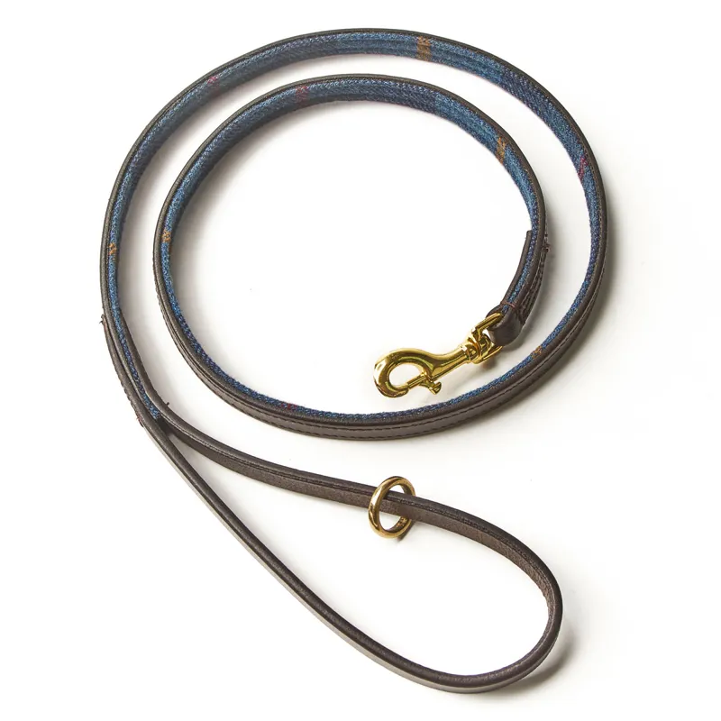 Digby and Fox Tweed Dog Lead - Navy