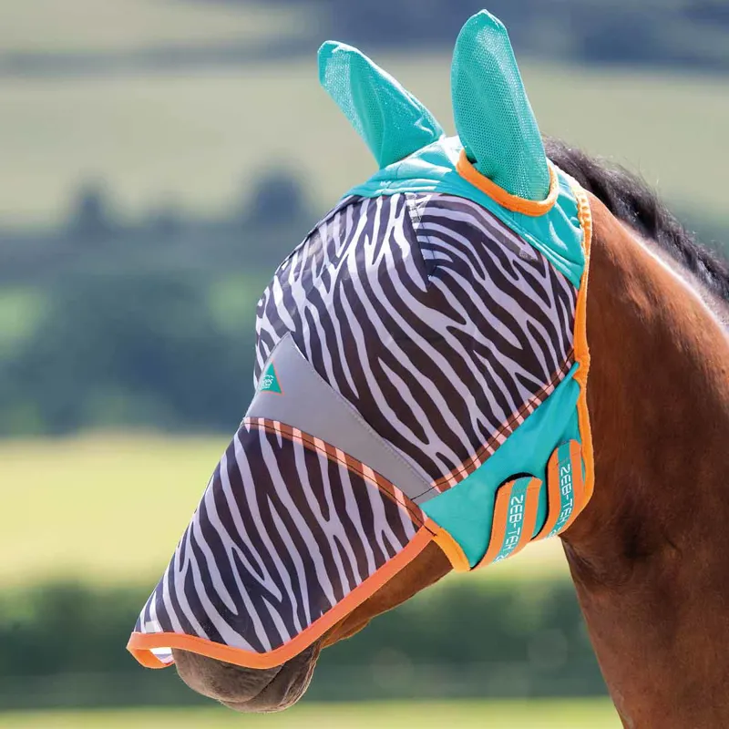 Shires FlyGuard Pro Zeb-Tek Fly Mask - Zebra