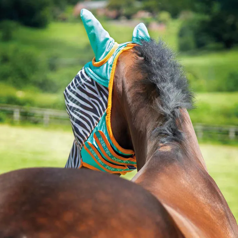 Shires FlyGuard Pro Zeb-Tek Fly Mask - Zebra-1