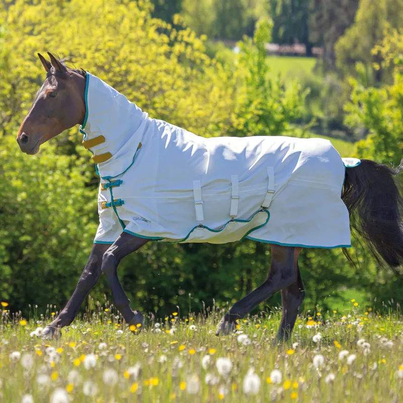 Shires Tempest Plus Sweet-Itch Combo Neck Fly Rug - White-1