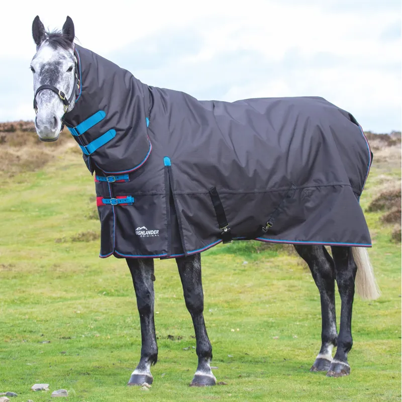 Shires Highlander Original 200g Combo Neck Turnout Rug - Black