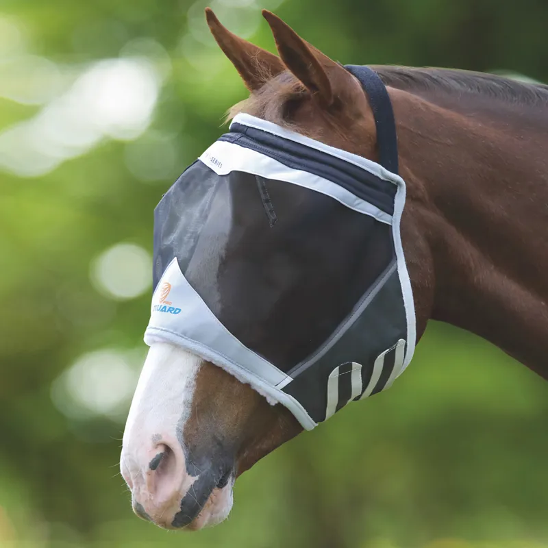 Shires FlyGuard Pro Fine Mesh Fly Mask Earless - Black