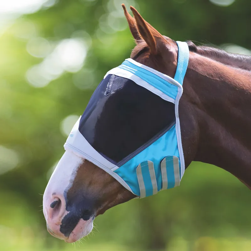 Shires FlyGuard Pro Fine Mesh Fly Mask Earless - Teal