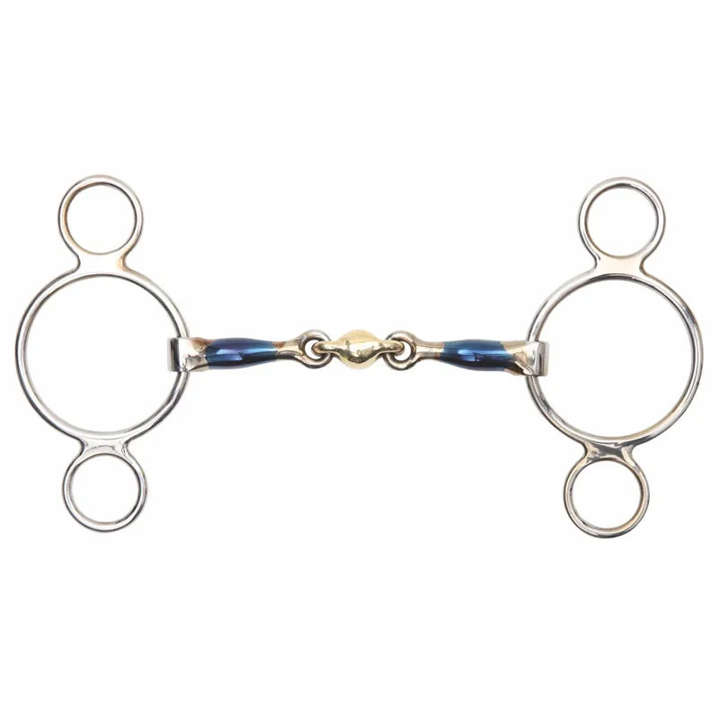 Shires Blue Sweet Iron 2 Ring Gag Lozenge Bit
