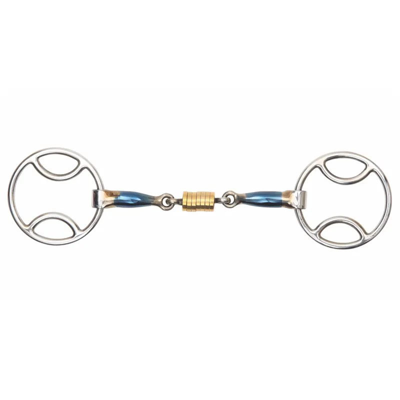 Shires Loop Ring Blue Sweet Iron Roller Link Bit