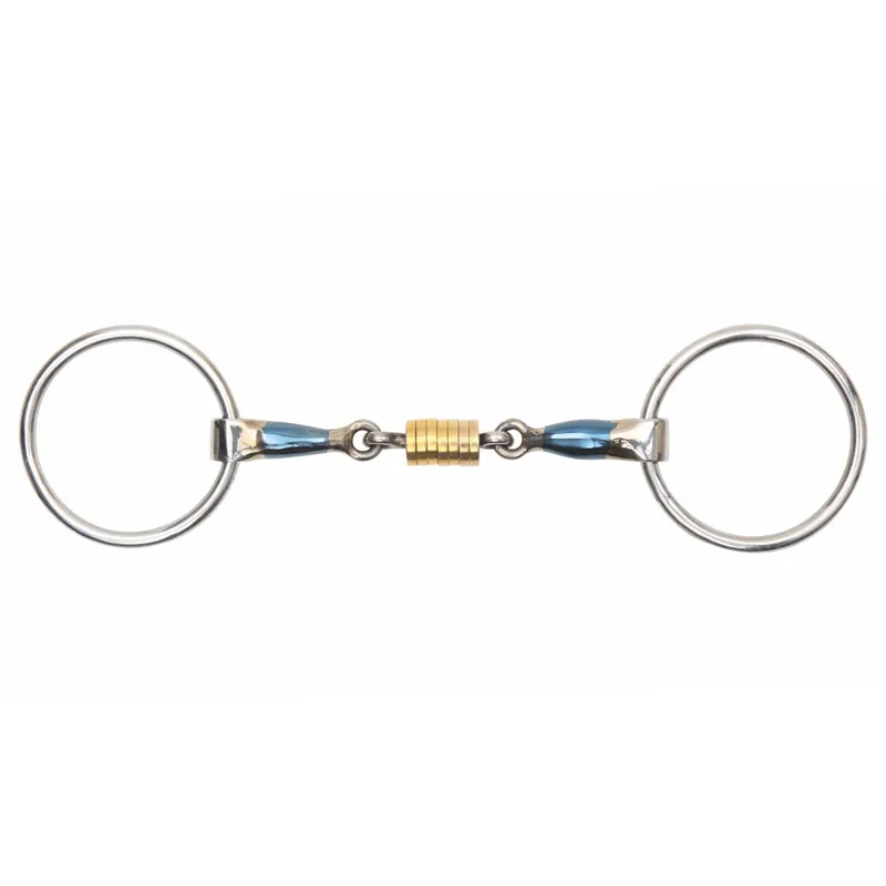 Shires Loose Ring Blue Sweet Iron Roller Link Bit