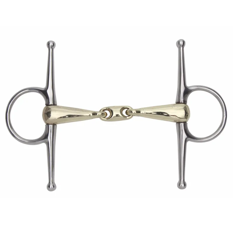 Shires Brass Alloy Full Cheek Lozenge Snaffle Bit
