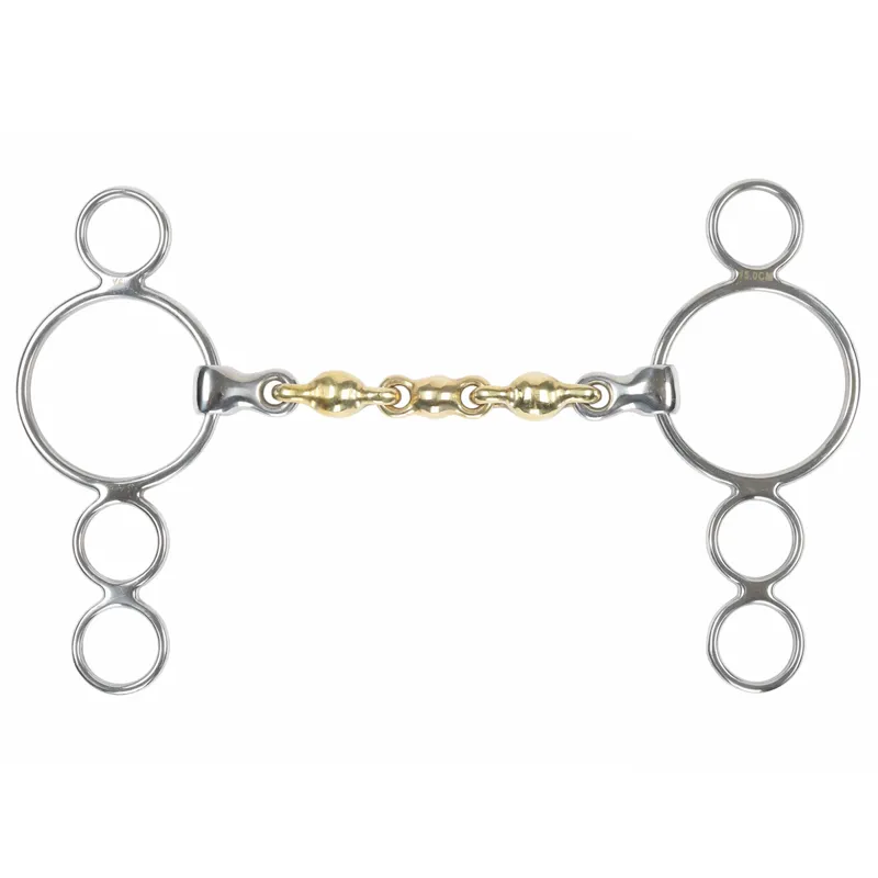 Shires Brass Alloy Waterford 3-Ring Gag Bit