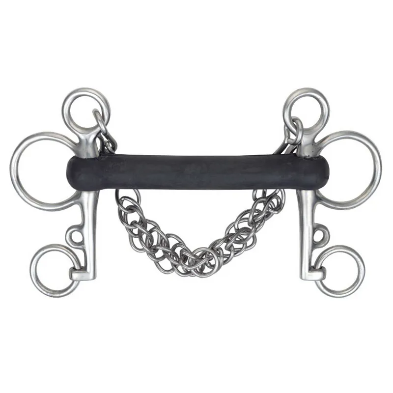 Shires Flexible Straight Rubber Mullen Mouth Pelham
