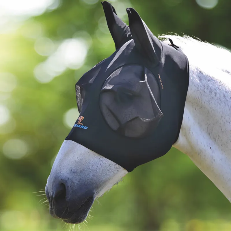 Shires FlyGuard Pro Stretch Fly Mask with Ears - Jet