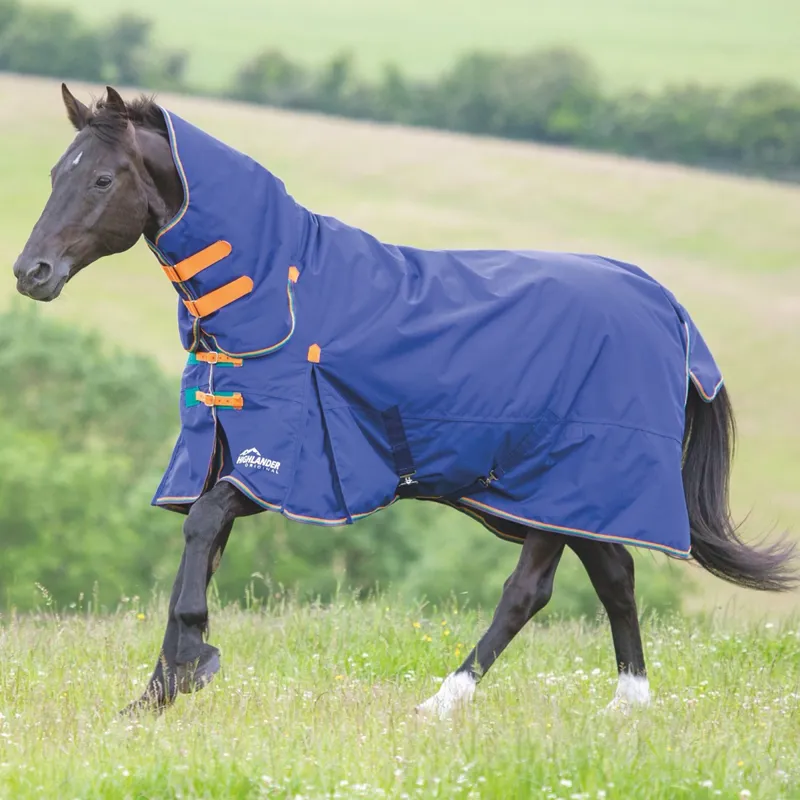 Shires Highlander Original 100g Combo Neck Turnout Rug - Navy
