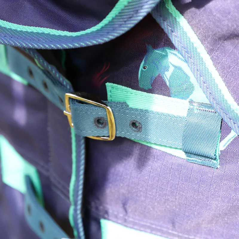 Shires Highlander Original 100g Combo Neck Turnout Rug - Navy Forest-1