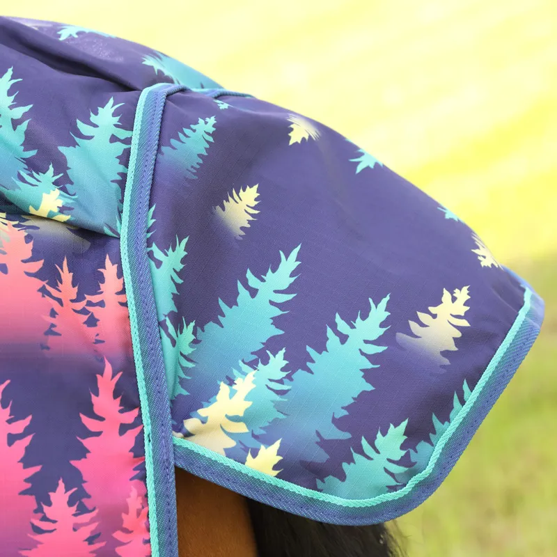 Shires Highlander Original 100g Combo Neck Turnout Rug - Navy Forest-2