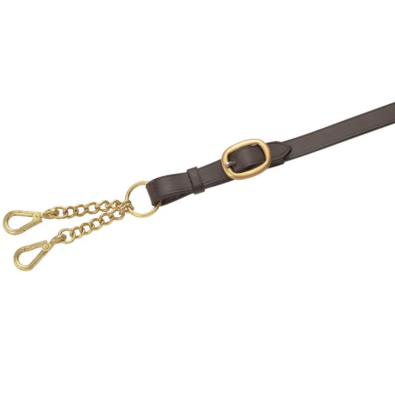Shires Blenheim Leather Lead Rein with Large Newmarket Chain - Brown