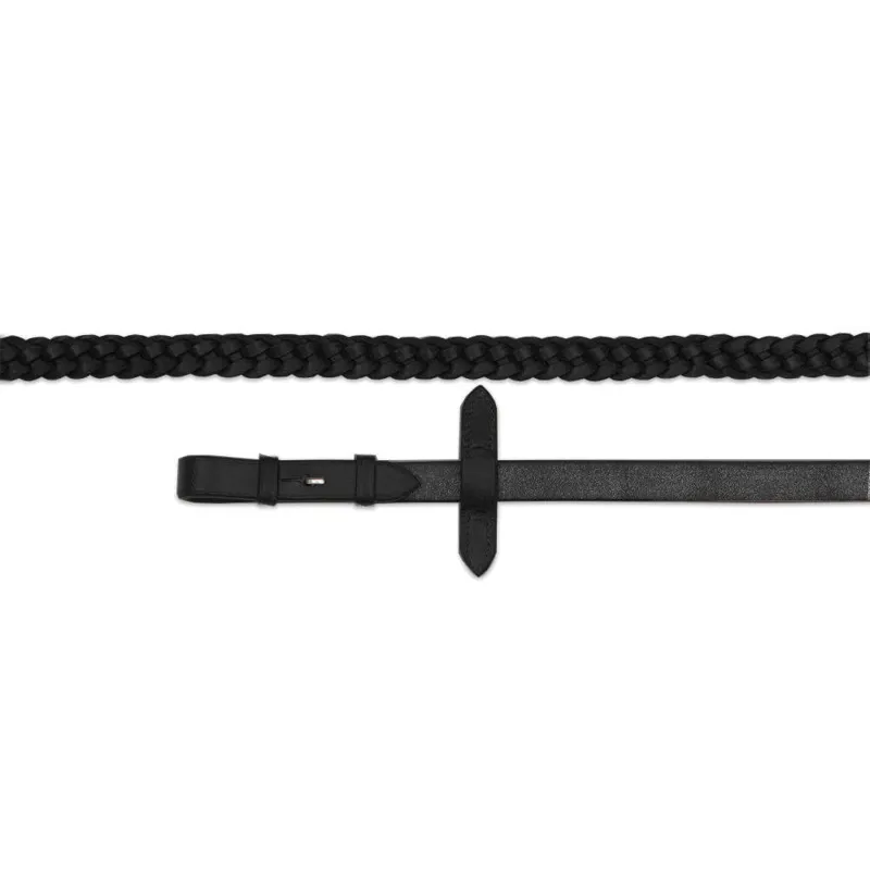 Velociti GARA Plaited Leather Reins - Black